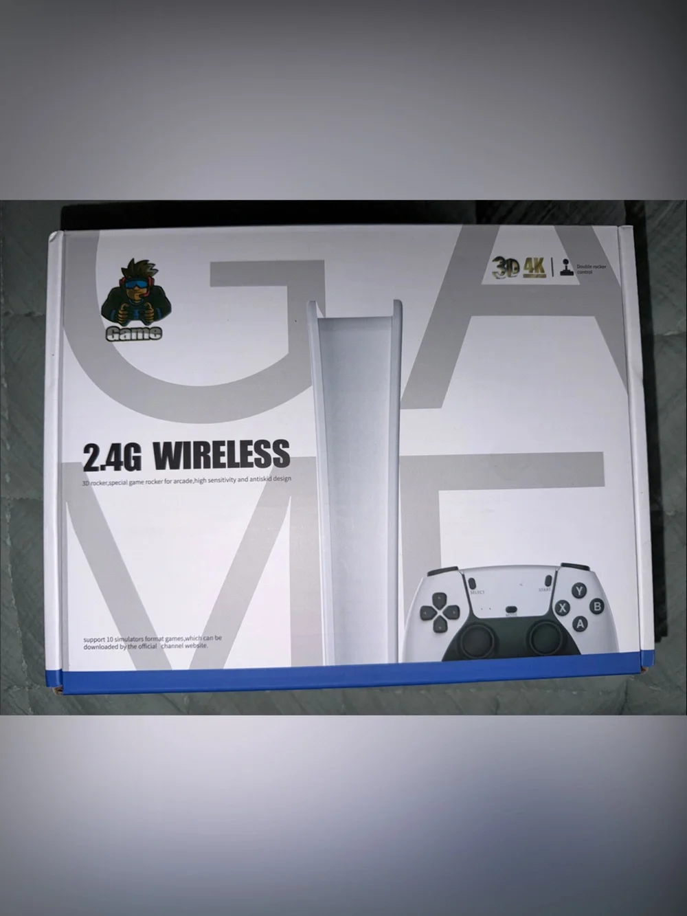 White 2.4G Wireless Game Controller & 4K retro game stick- 20k games!